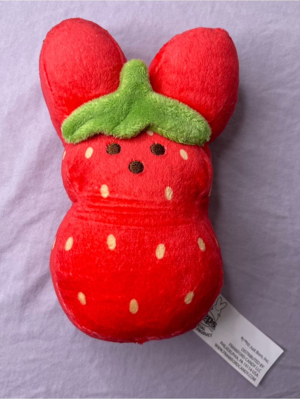 PEEPS Bunny Strawberry Red Green Small Plush Stuffed Animal NWOT